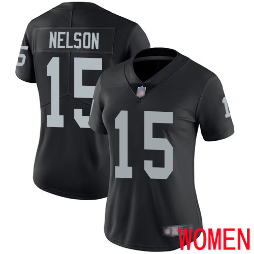 Oakland Raiders Limited Black Women J  J  Nelson Home Jersey NFL Football #15 Vapor Untouchable Jersey